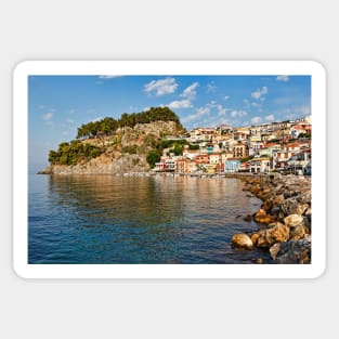 The bay with the colorful houses of Parga, Greece Sticker